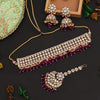 Purple Color Choker Kundan Necklace Set (KN1416PRP)