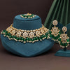 Green Color Kundan Necklace Set (KN1417GRN)