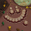 Maroon Color Kundan Necklace Set (KN1417MRN)