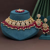 Rani Color Kundan Necklace Set (KN1417RNI)