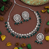 Green Color Kundan Necklace Set (KN1418GRN)