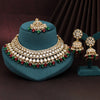 Maroon & Green Color Kundan Necklace Set (KN1421MG)