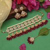 Rani Color Choker Kundan Necklace Set (KN1422RNI)