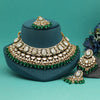 Green Color Kundan Necklace Set (KN1424GRN)