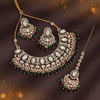 Maroon & Green Color Kundan Necklace Set (KN1424MG)