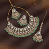 Parrot Green Color Kundan Necklace Set (KN1424PGRN)