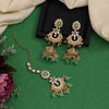 Pista Green Color Long Kundan Necklace Set (KN1425PGRN)