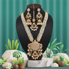 White Color Long Kundan Necklace Set (KN1425WHT)