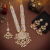 White Color Long Kundan Necklace Set (KN1425WHT)