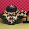 Maroon & Green Color Kundan Necklace Set (KN1426MG)