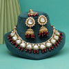 Maroon Color Kundan Necklace Set (KN1428MRN)