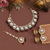 Maroon Color Kundan Necklace Set (KN1428MRN)