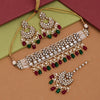 Maroon & Green Color Choker Kundan Necklace Set (KN1429MG)