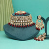 Maroon Color Choker Kundan Necklace Set (KN1429MRN)