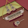 Magenta Color Choker Kundan Necklace Set (KN1430MNT)