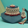 Maroon Color Choker Kundan Necklace Set (KN1430MRN)