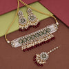 Maroon Color Choker Kundan Necklace Set (KN1430MRN)