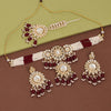 Maroon Color Choker Kundan Necklace Set (KN1432MRN)