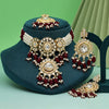 Maroon Color Choker Kundan Necklace Set (KN1432MRN)