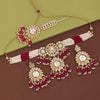 Rani Color Choker Kundan Necklace Set (KN1432RNI)