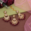 Maroon Color Kundan Necklace Set (KN1434MRN)