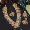 Multi Color Long Kundan Necklace Set (KN1435MLT)