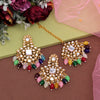 Multi Color Long Kundan Necklace Set (KN1435MLT)