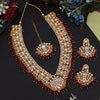 Maroon Color Long Kundan Necklace Set (KN1435MRN)