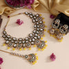 Yellow Color Meena Work Kundan Necklace Set (KN1452YLW)