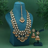 Gold Color Meena Work Kundan Necklace Set (KN1453GLD)