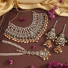 Gold Color Meena Work Kundan Necklace Set (KN1454GLD)