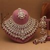 Maroon Color Meena Work Kundan Necklace Set (KN1454MRN)