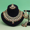 Maroon & Green Color Meena Work Kundan Necklace Set (KN1457MG)