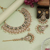 White Color Meena Work Kundan Necklace Set (KN1457WHT)