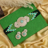 Light Green Color Beautiful Kundan & Carving Stone Choker Necklace Of Jaipur (KN1463LGRN)