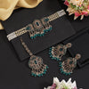 Rama Green Color Choker Kundan Necklace Set (KN1464RGRN)