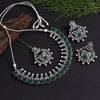 Green Color Oxidised Kundan Necklace Set