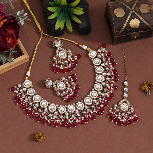 Regal Rani Color Kundan Necklace Set