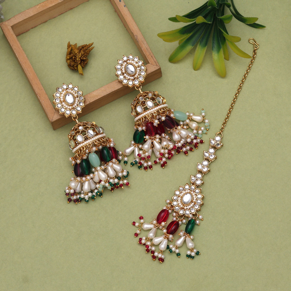 Radiant Multi Color Kundan Necklace Set