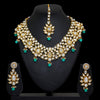 Rama Green Color Kundan Necklace Set (KN163RGRN)