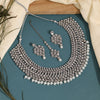 Silver Color Kundan Necklace Set (KN174SLV)