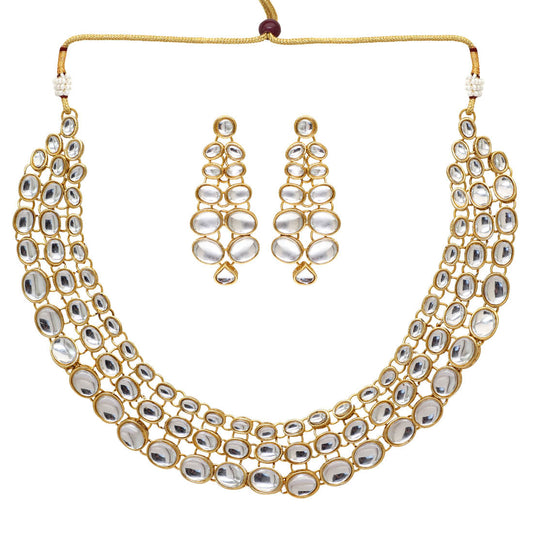 White Color Kundan Necklace Set (KN186WHT)