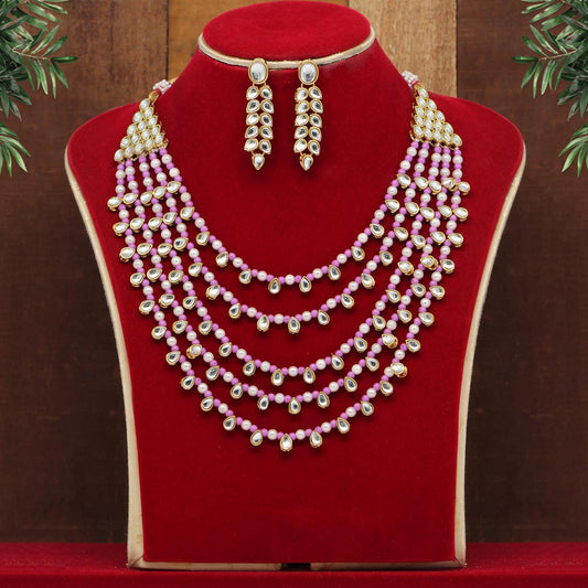 Purple Color Kundan Necklace Set (KN201PRP)