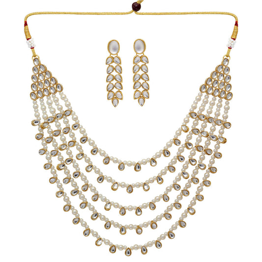 White Color Kundan Necklace Set (KN201WHT)