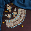 Firozi Color Kundan Bridal Necklace Set (KN222FRZ)