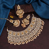 Gold Color Kundan Bridal Necklace With Earrings & Maang Tikka (KN222GLD)