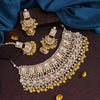 Lemon Yellow Color Kundan Bridal Necklace Set (KN222LYLW)