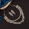 White Color Kundan Necklace With Earrings For Women (KN227WHT)