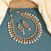 White Color Kundan Necklace With Earrings For Women (KN227WHT)
