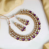 Purple Color Kundan Necklace Set (KN788PRP)